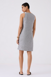 Sana Black & White Houndstooth Linen Dress
