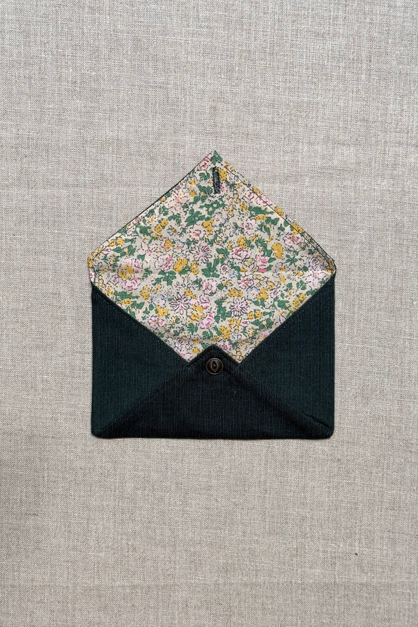 Green Corduroy Envelope Clutch