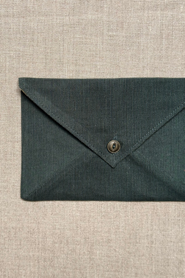 Green Corduroy Envelope Clutch