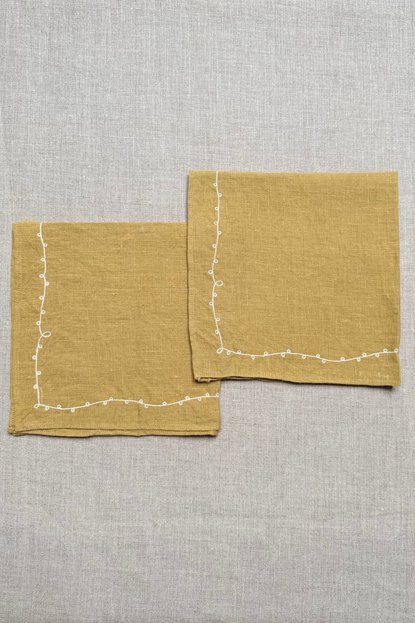 Mustard Linen Napkins - Set of 2