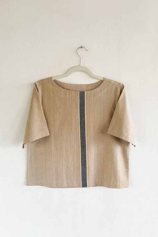 Freida Top with Sleeves - Bold Stripe