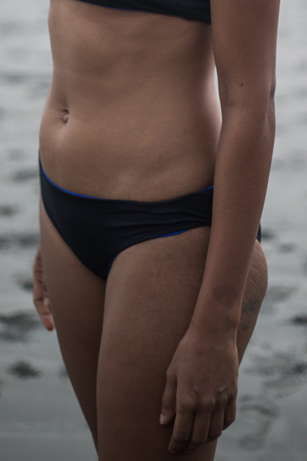 Cate Black & Blue Bikini Bottom Sustainable Swimwear For Women Online