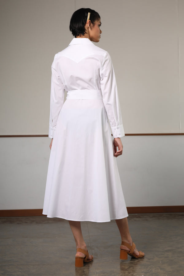 Rodeo White Silhouette Shirt Dress For Women Online 