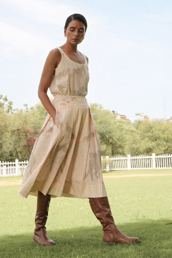 Valegro Sustainable Ivory Midi Skirt For Women Online 