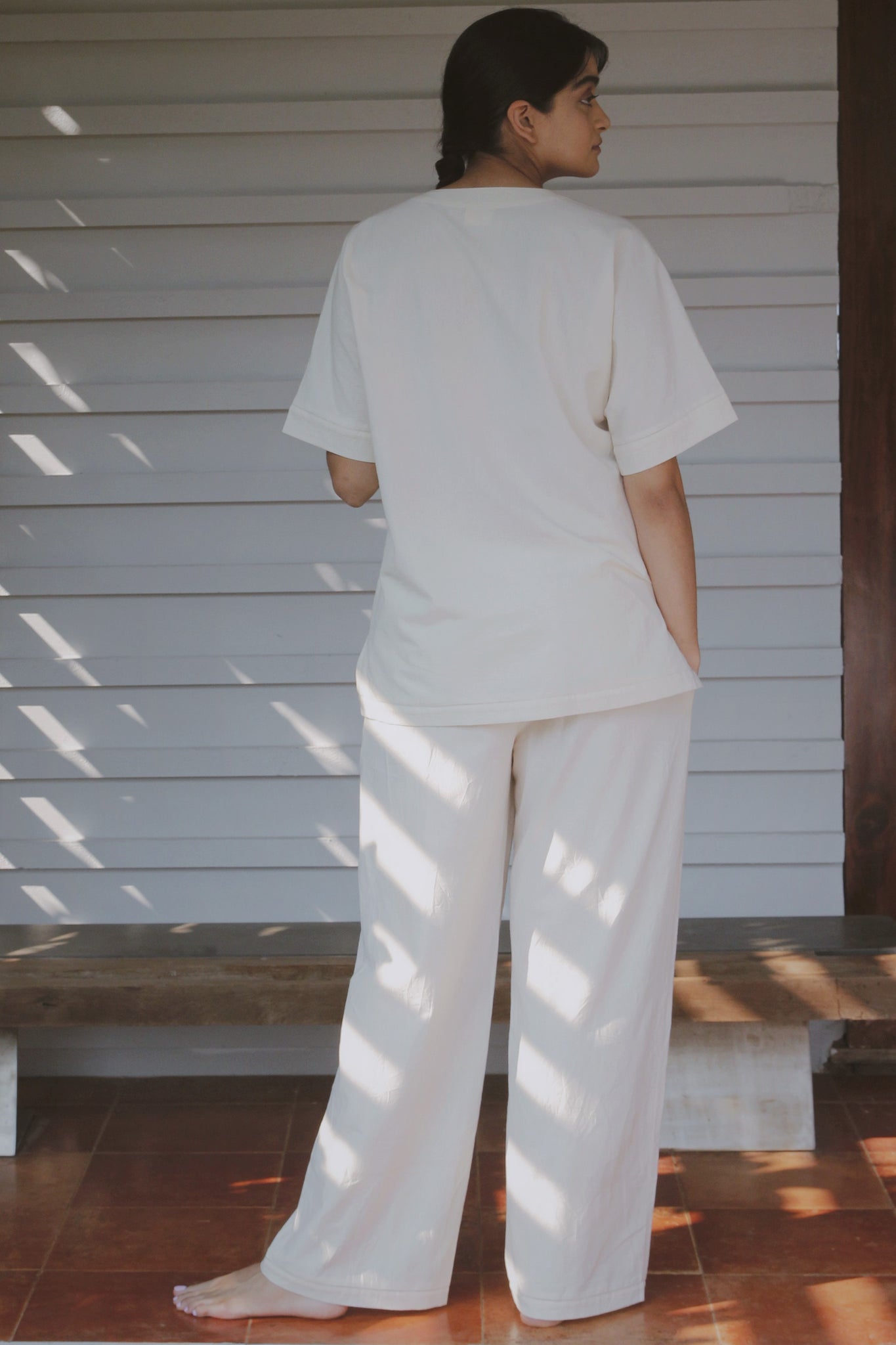 Tsarki Sustainable Cotton Full Pyjamas White Night Dresses For Women Online 